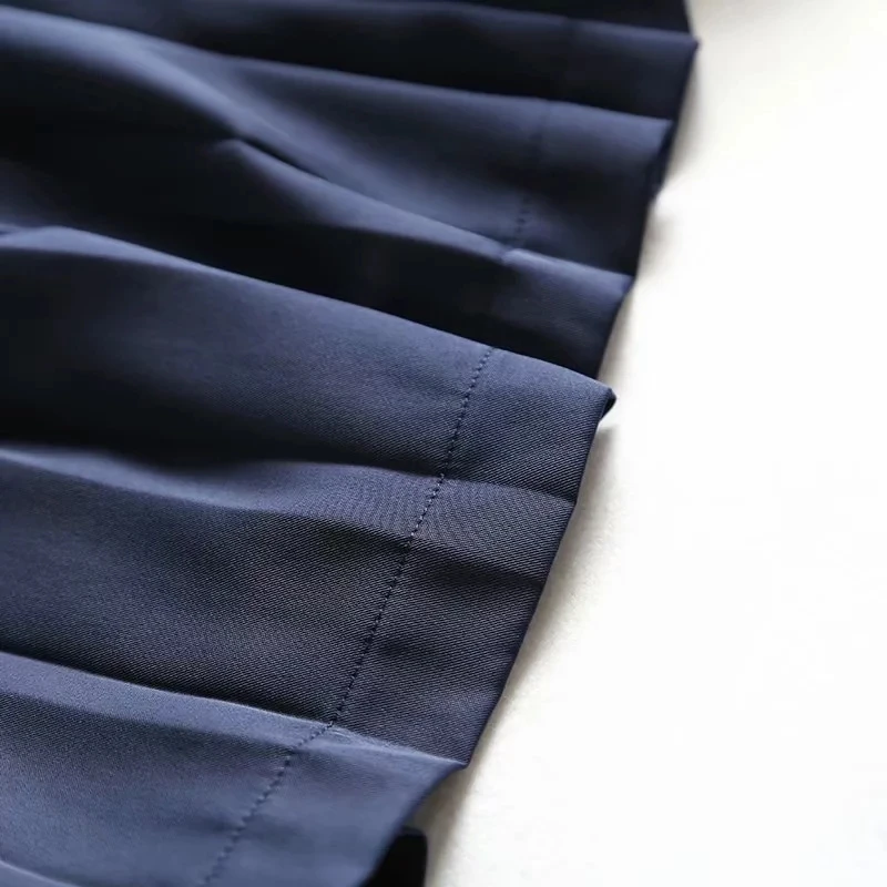Увядшие английские стиль офисной Леди Простые темно-синие плиссированные широкие брюки Женские панталоны mujer pantalon femme свободные брюки женские