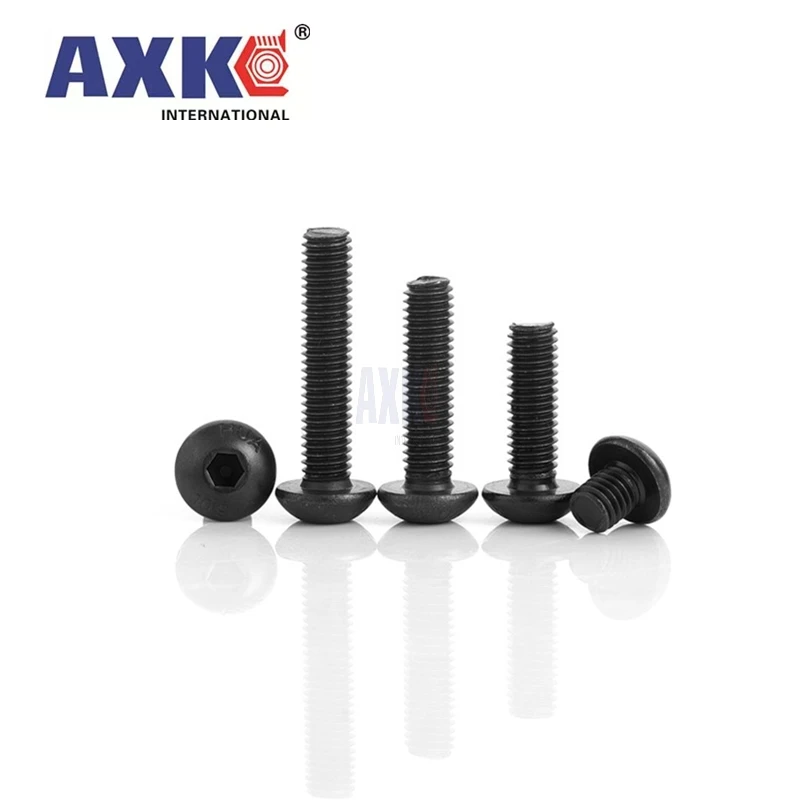 M2 M2.5 M3 M4 M5 M6 M8 M10 grade 10.9 class black oxide ISO7380 alloy steel button head hexagon socket screw