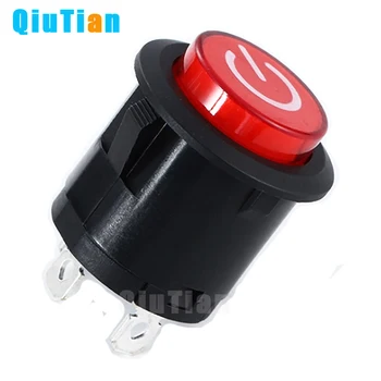 

Power 3PIN Latching/Self locking Glowing Red Plastic Push Button Switch With LED 12V Panel Indication