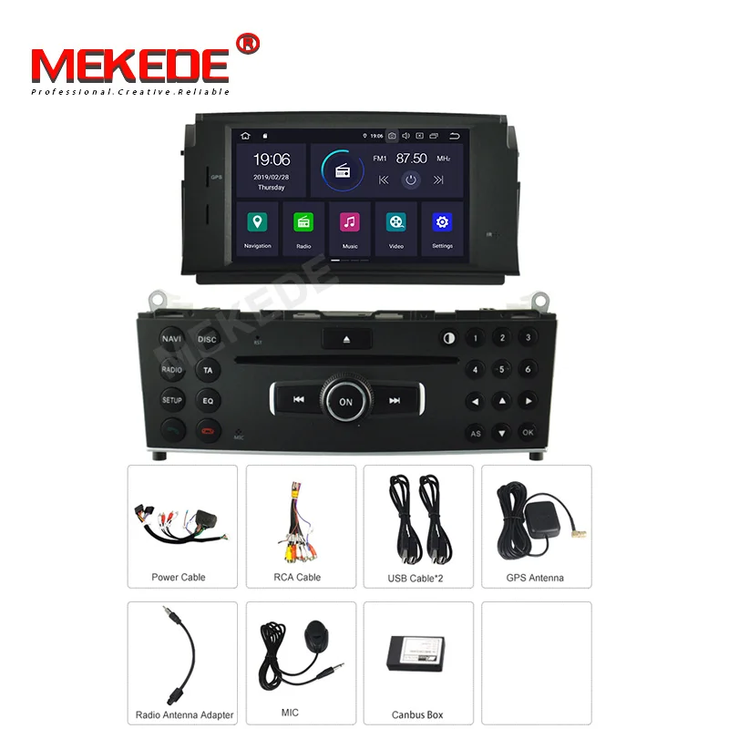 Discount HD Android 9.0 Car DVD For Benz C Class C200 C180 W204 2007 2008 2009 2010 2011 Auto Stereo Radio Audio GPS Video Rear Camera 4