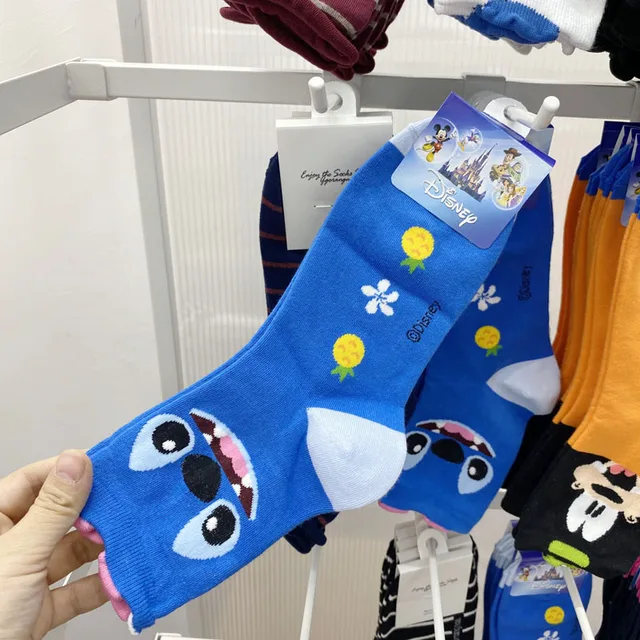 Disney 1pair Mickey Lion King Simba/Wild Boar/Aladdin Lamp God/Dumbo Socks Harajuku cartoon Print Funny sock Adult short Sock Color11