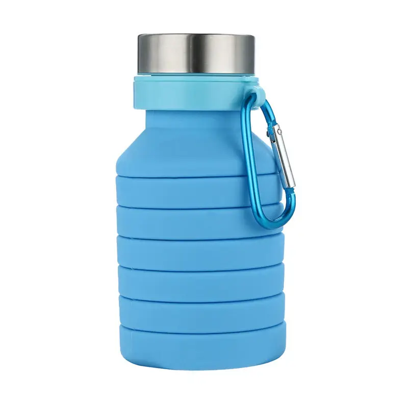 1x Silicone Folding Portable Travel Outdoor Sports Retractable Cups Telescopic Insulation wholesale telescopic sports cup#2A07 - Цвет: Синий