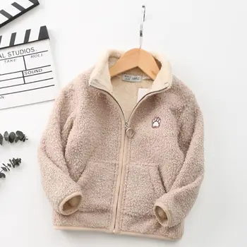 

Children Teddy Velvet Jacket 2020 Autumn Winter Warm Kids Zipper Coat Baby Boys Girls 2-10 Years Casual Outerwear Dwq850