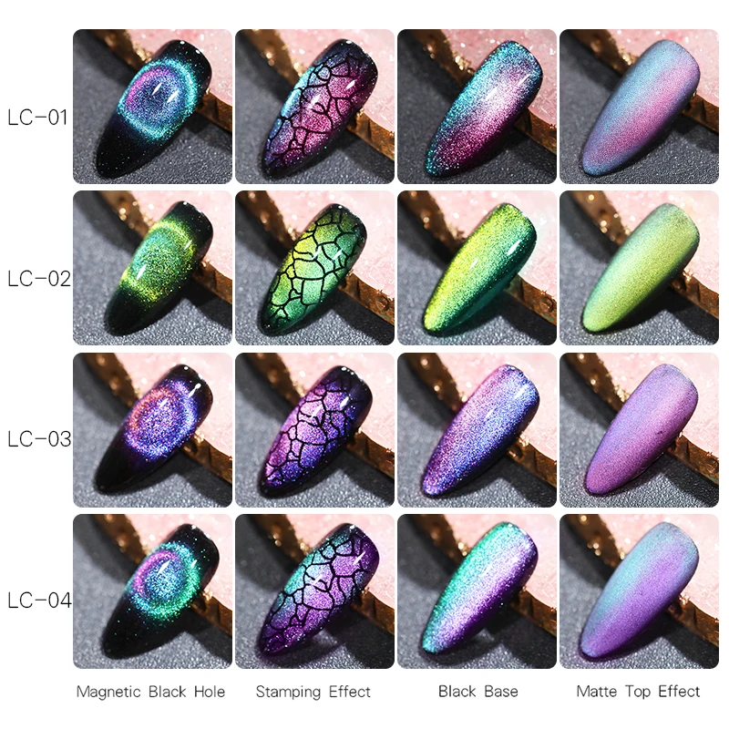 LILYCUTE 9D кошка Гель лак для использования с магнитом Хамелеон био Гели Soak Off
