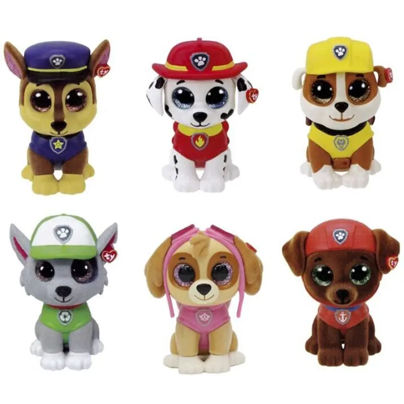 Ty Mini Boos Paw Patrol фигурки Rocky Marshall Skye Zuma Rubble Chase PCV кукла