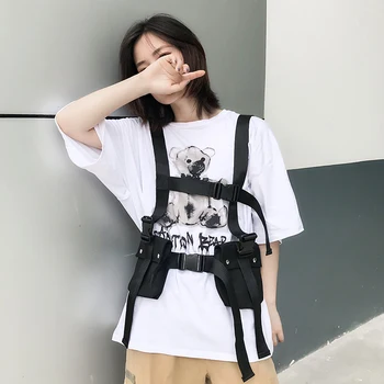 

2020 Hip Hop Chest Rig Bag Adjustable Multiple Pockets Canvas Men's Vest Chest Bag Tactical Vest Fashion Streetwear Bag For Men