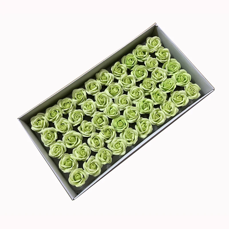 green Диаметр 3,5 см, 50 шт., недорогие мини мыло с розами, Романтическая свадьба, день Святого Валентина, подарок на свадьбу, банкет, украшение для дома, ручная работа, цветок, искусство - Цвет: green