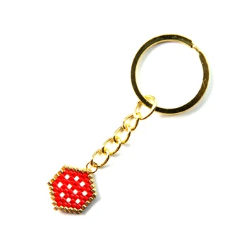 

FAIRYWOO Cute Pendant Keychain Spot Pendant Keyrings Miyuki Beaded Bag-Ring Accessories Handmade Keychains Jewelry Wholesale