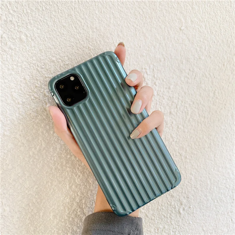 Темно-зеленый чехол в полоску для мобильного телефона, чехол для iphone 11 Pro MAX X XS MAX XR 6 6S 7 8 Plus, задняя крышка