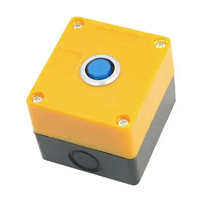 

Blue Light SPDT 5 Terminals Self-lock Round Button Pushbutton Station Box