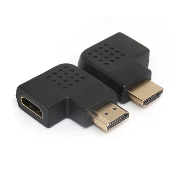 

2pcs 90 Degree Vertical Flat HDMI Male to Female Adapter Supports uncompressed digital 7.1, 5.1 or 2 channels audio F730