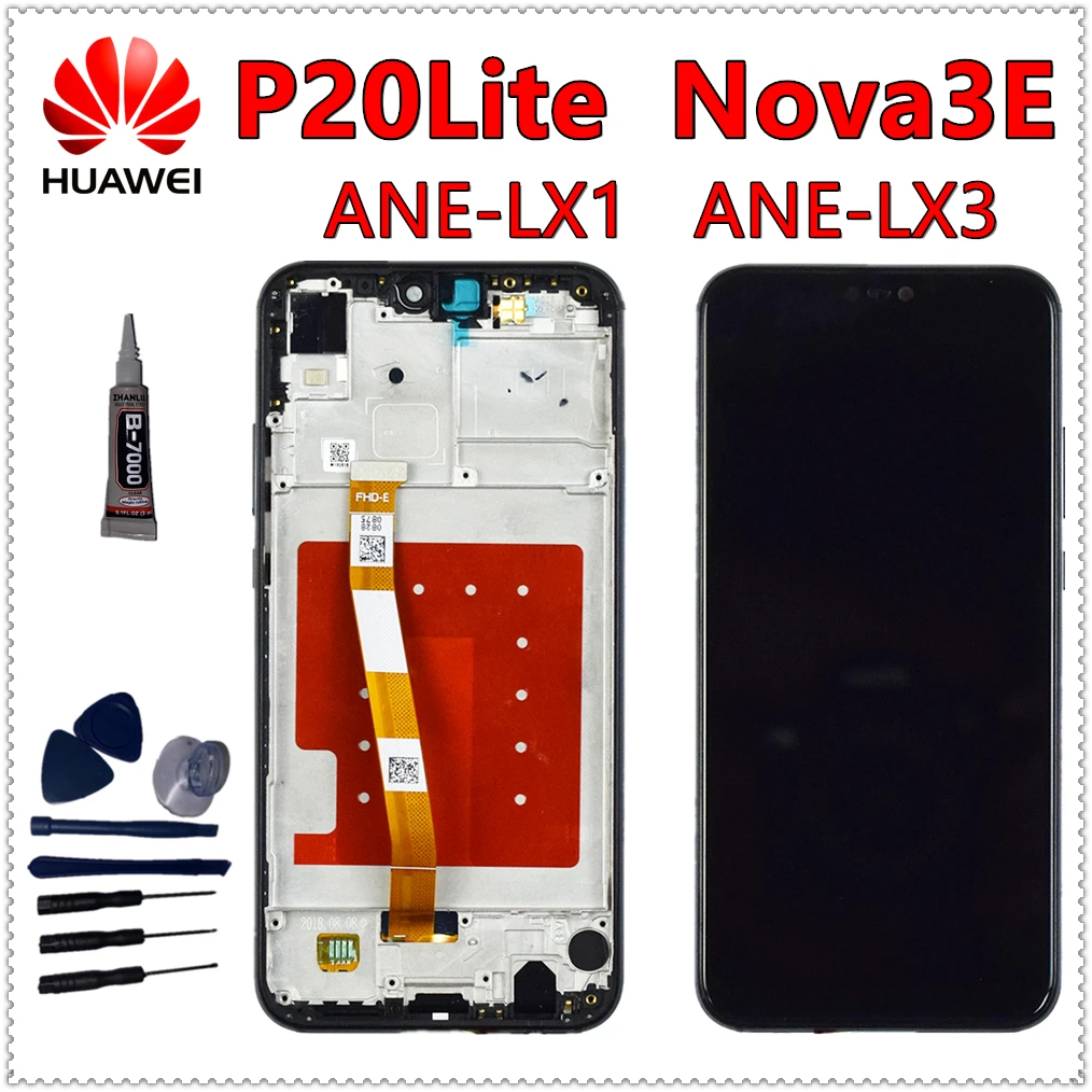 Сенсорный жк экран для HUAWEI P20 Lite сенсорный с рамкой huawei NOVA3E дисплей и экраном