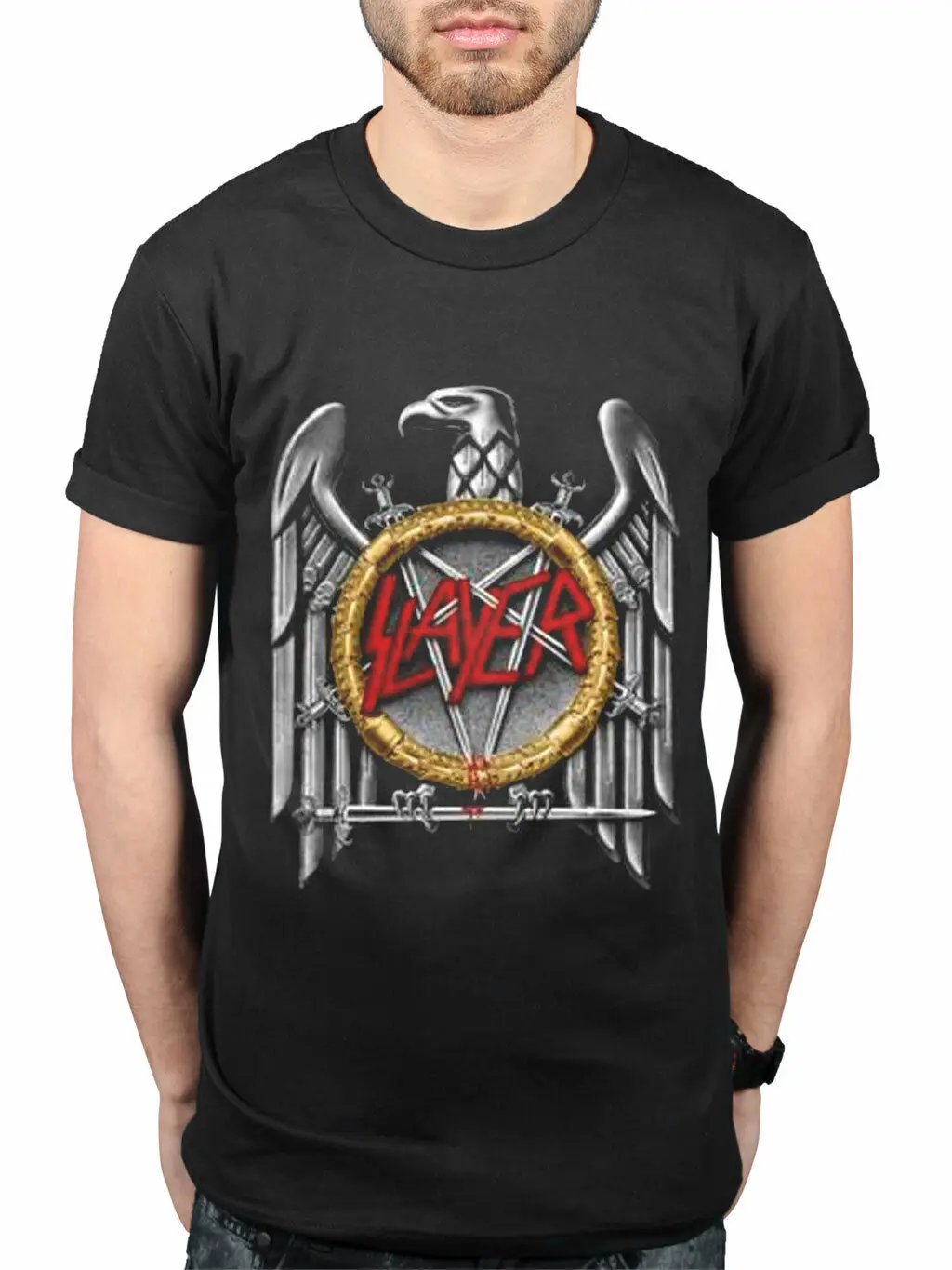 Официальный Slayer Серебряный Орел футболка мусор Металл дождь крови Ангел смерти для мужчин и женщин унисекс модная футболка