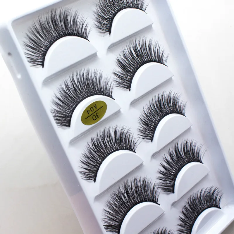 

Fashion 5Pairs 3D Synthetic Hair False Eyelashes Natural/Thick Long Eye Lashes Wispy Makeup Beauty Extension Tools A04