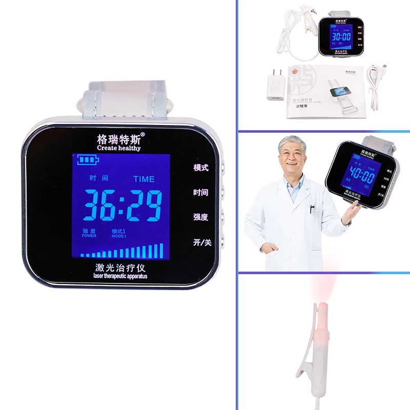 ТВ 650nm+ 5% лазерный лечебный наручный лазерный диод Нили для диабет лечение гипертонии часы лазера синусит терапевтический аппарат