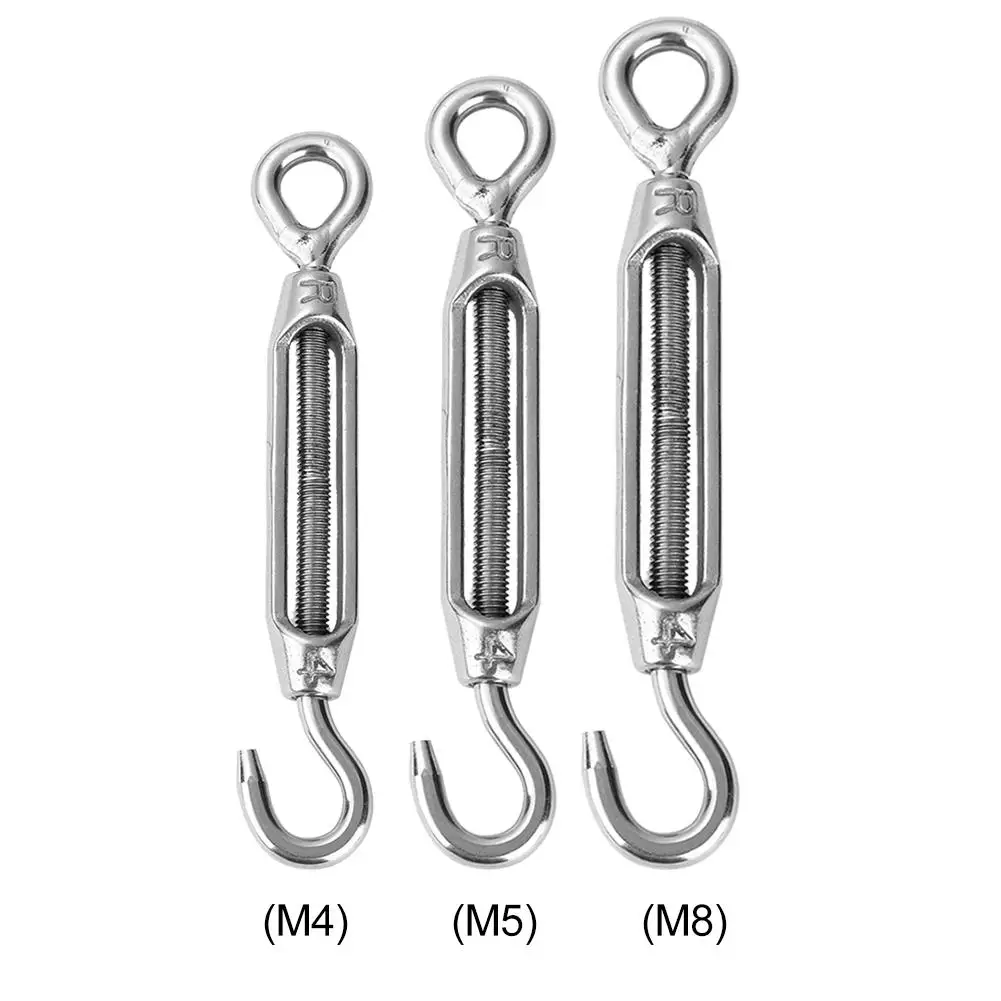 1PCS M4 Stainless Steel 304 Hook & Eye Turnbuckle Wire Rope Tension