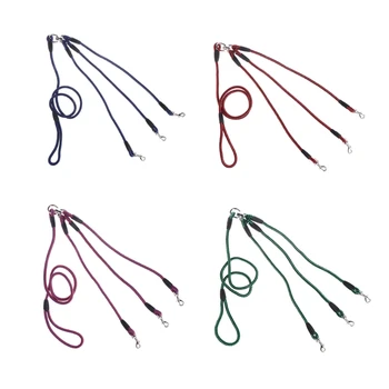 

Triple Dogs Leash Coupler Lead With Nylon Soft Handle For Walking 3 Dogs Outside