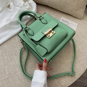

Ladies Shoulder Bag Commuter Women's Bag 2020 New Fashion Handbag Retro Small Square Bag Pure Color Casual Diagonal Bag