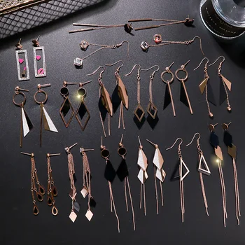 

30 Pairs/lot fashion women stainless steel earring lot jewelry wholesale top quality stainless steel jewelry earrings 201105-07