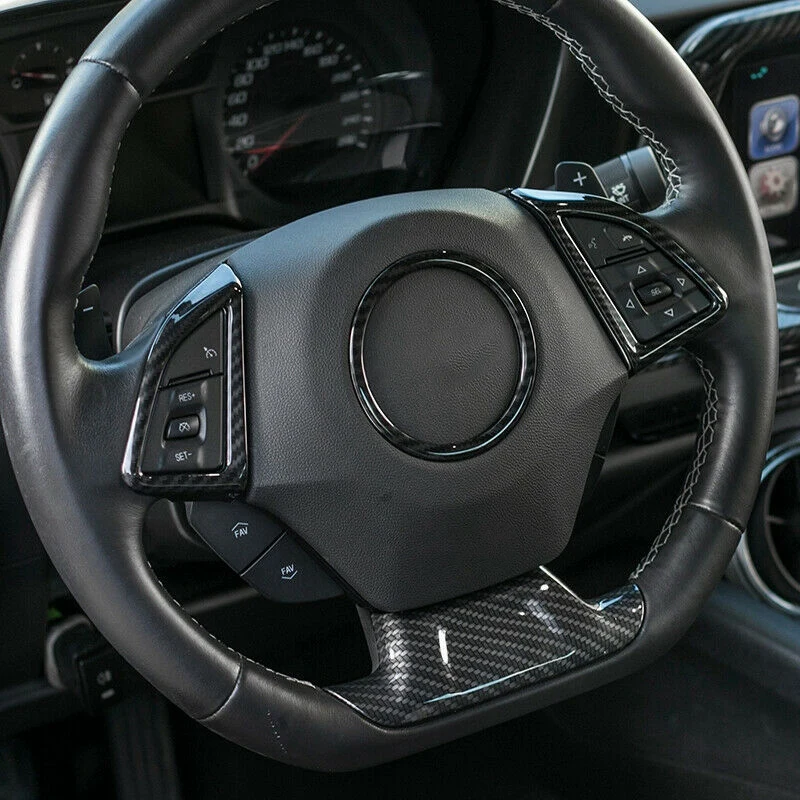 Новинка, 4 шт., накладка на руль из углеродного волокна для Chevy Camaro+ аксессуары