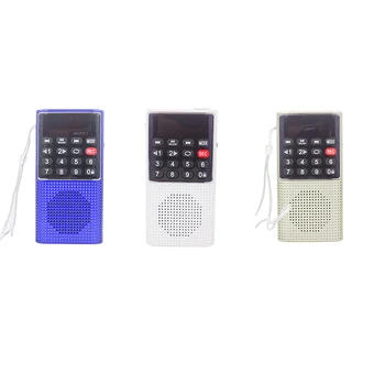 

L-328 Mini Portable Pocket FM Auto Scan Radio Music o MP3 Player Outdoor Small Speaker with Voice Recorder