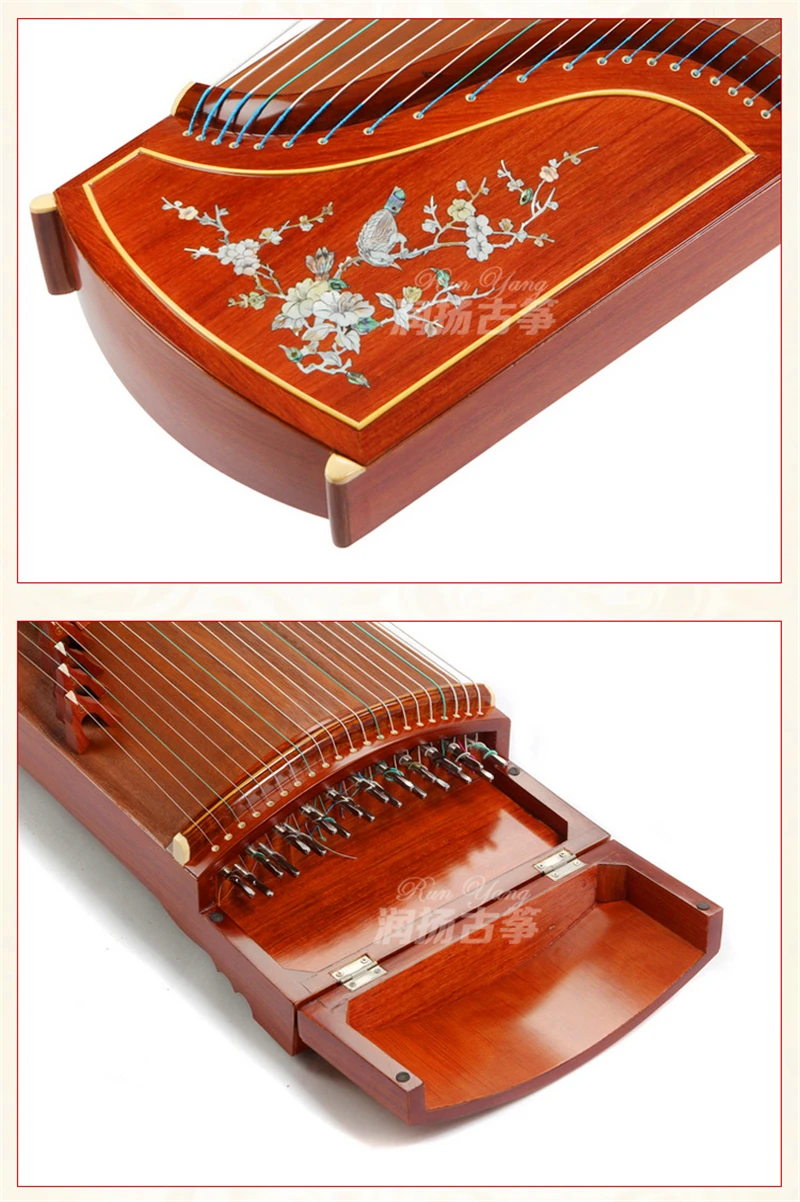 Мастер подписи профессионального представления Китай guzheng музыкальный инструмент Choi винт zither 21 струны с полными аксессуарами