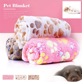 

Floral Coral fleece Cat Paw Claw Dog Towel Pet Cat Towel Rug Warm Towel Blanket Sleeping Towel Pet mat perro #4AU20