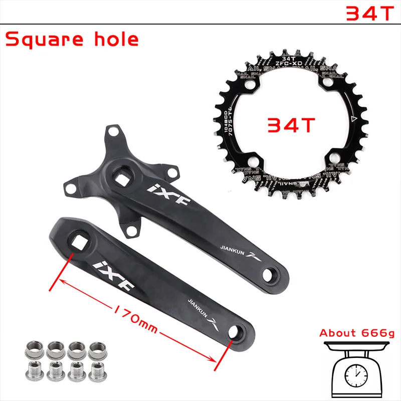 IXF  ũũ ü  104BCD, MTB  ũũ Ʈ, ˷̴ ձ, ϴ 170mm ũũ  32T 34T 36T 38T ÷Ʈ