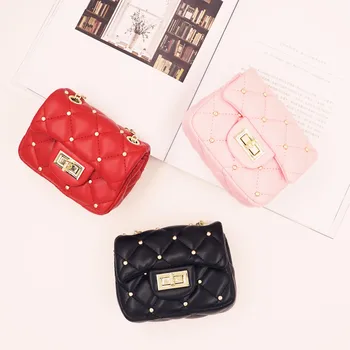 

Mini bag fashion cute girl bag PU leather Rivet bags princess messenger bag korea girl chain bag fast shipping