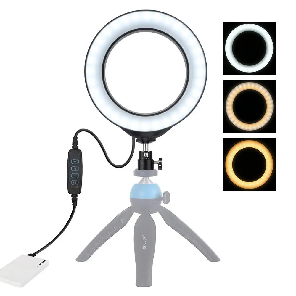 

4.6 / 6.2 inch USB 3 Modes Dimmable Photography Studio Ring Light LED Video Light with Tripod Ball Head for Makeup Live Show