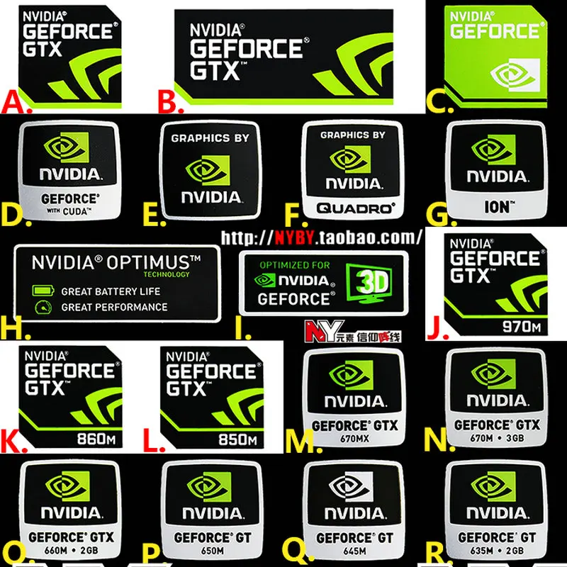 Видеокарта NVIDIA GTX GEFORCE 970m 860m наклейка-этикетка для ноутбука настольного
