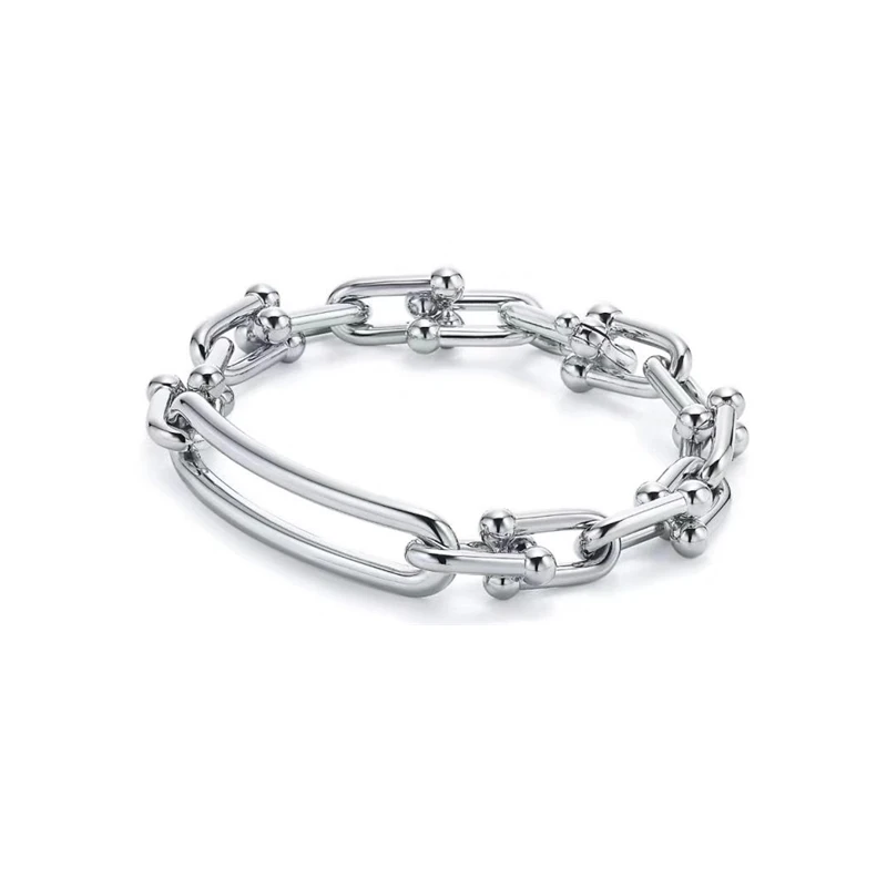 

1: 1 Original Model S925 Sterling Silver Bracelet Fashion Silver Color U-Shape Bracelet Ladies LOGO Jewelry Birthday Gift