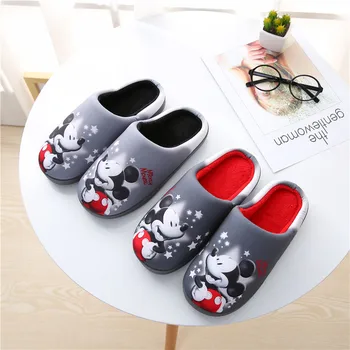 

Disney Children's Cotton Slippers Cartoon Mickey Mouse Home Warm Boy Action Figure Thickening Out Slipper Non-slip Shoes X4632