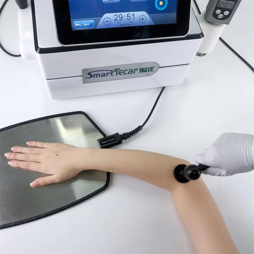Macchina Portatile Di Fisioterapia Tecar Dell'Onda D'Urto Di Eswt Per Fascite Plantare Di Mal Di Schiena Basso