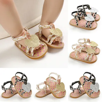 

Summer Boho Beach Party Newborn Infant Baby Girl Sandals Soft Sole Crib Shoes Pram Flower Summer Sandals Shoes