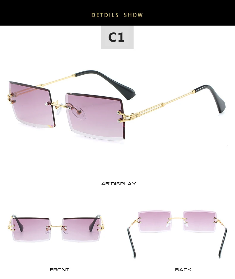 womens rimless sunglasses