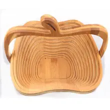 Новинка Складная бамбуковая корзина в форме яблока складная корзина для фруктов