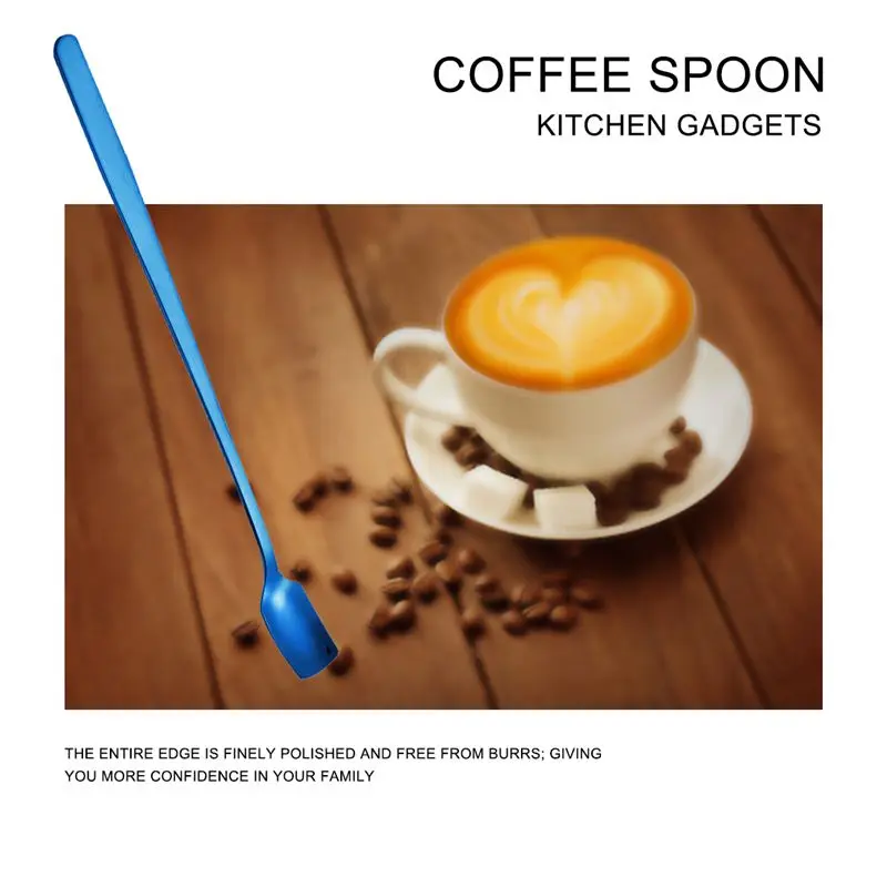 

stainless steel spoon square head ice cream Creative Mark spoon dessert ladles coffee spoon stirring spoon kitchen gadget