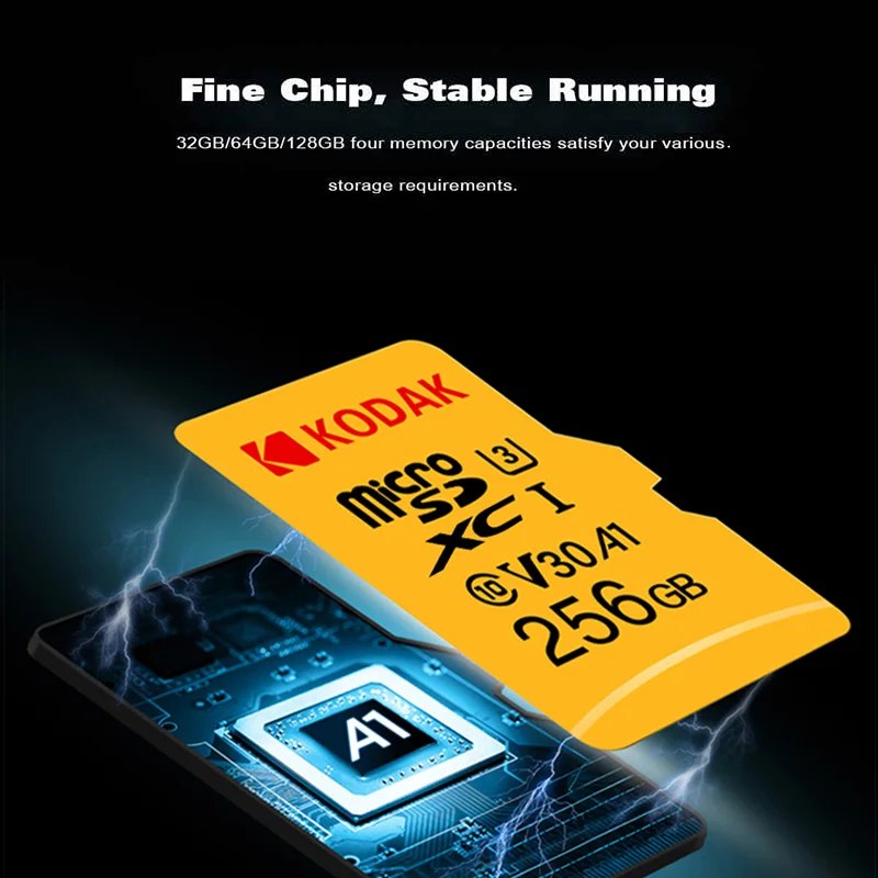Высокоскоростная карта памяти Kodak Micro SD 256 ГБ sd класса 10 U3 4K cartao de memoria для