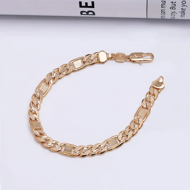 XP Jewelry ( 22 cm x 8 mm ) Gold Color 18 k New Design Bracelets For