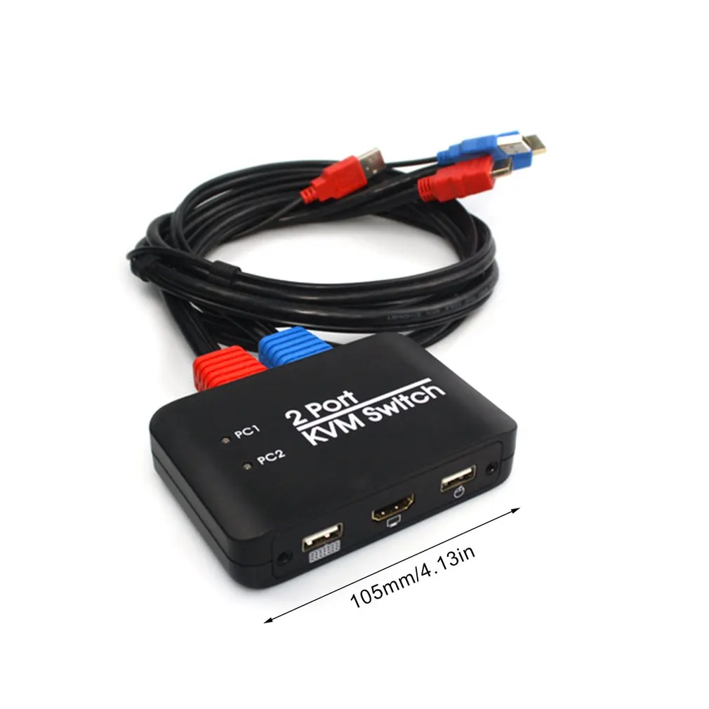 Hdmi Kvm переключатель кнопочный переключатель Usb порт с кабелем для монитора клавиатуры мыши Usb Hdmi ручной переключатель квм