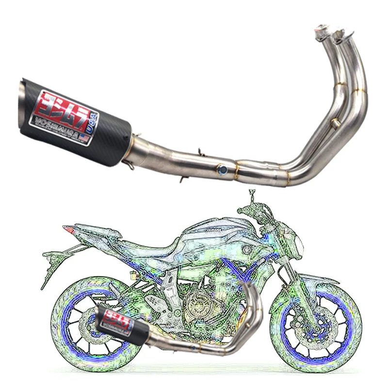 Для Yamaha MT-07 FZ-07 Tracer- с выхлопной мотоцикл полный системный глушитель XSR700- MT07 FZ07