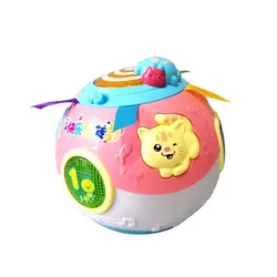 Boule rotative d'apprentissage pour bébé, jouet musical éducatif avec chiffres lumineux, pour garçons et filles 