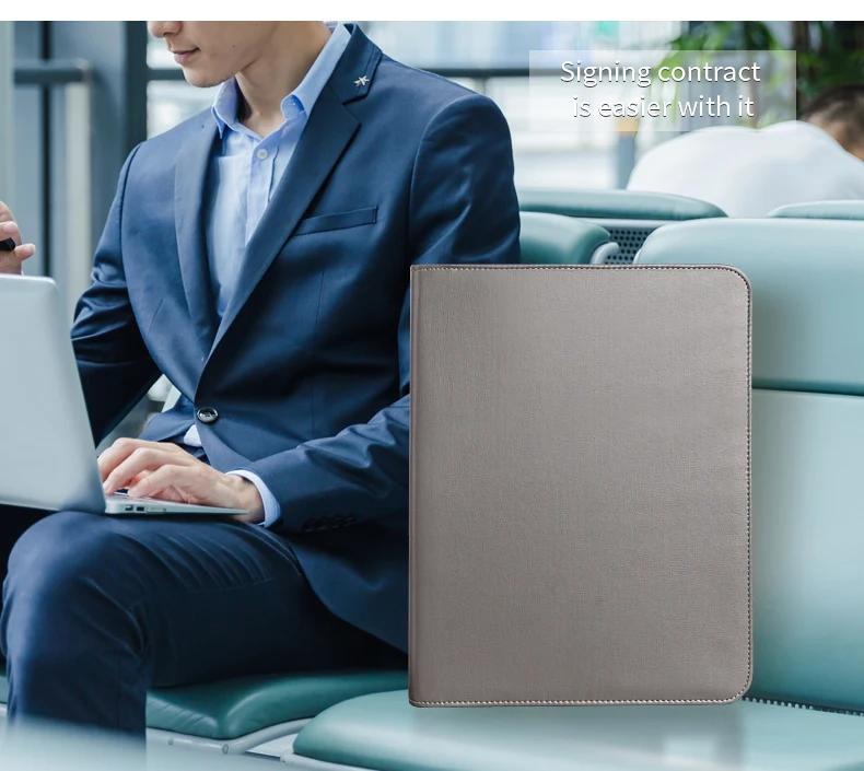 A4 папка для документов Padfolio кожаная на молнии офисный школьный органайзер