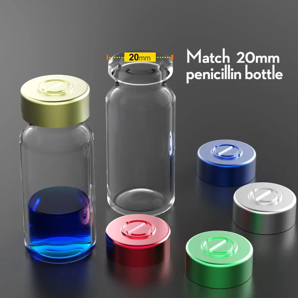 100pcs 20mm Aluminium Sealing Cap Many Colored Pharmaceutical Caps for crimp glass vial Aluminium Sealing medical vial caps
