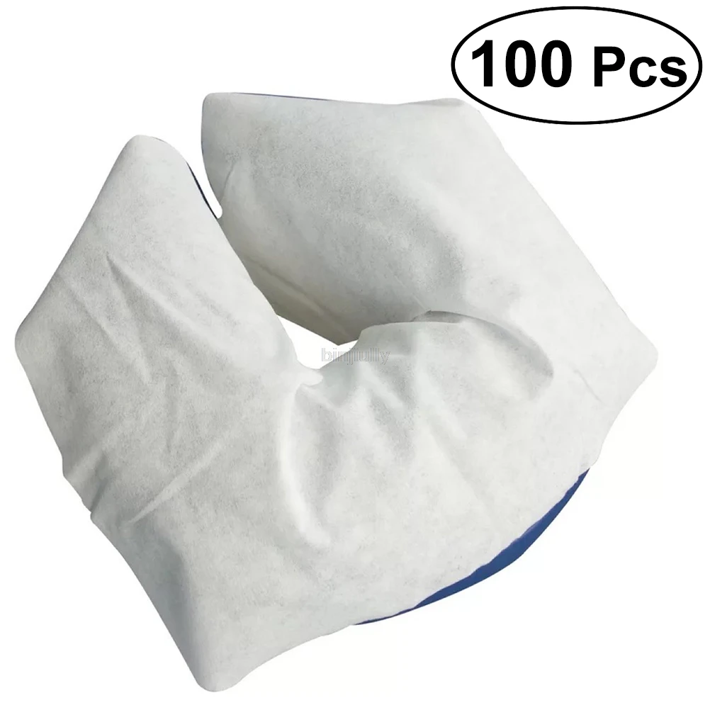 100Pcs Disposable Non-Woven Face Cradle Cover Headrest Pillow Massage Soft Non-Sticking Rest Covers | Красота и здоровье