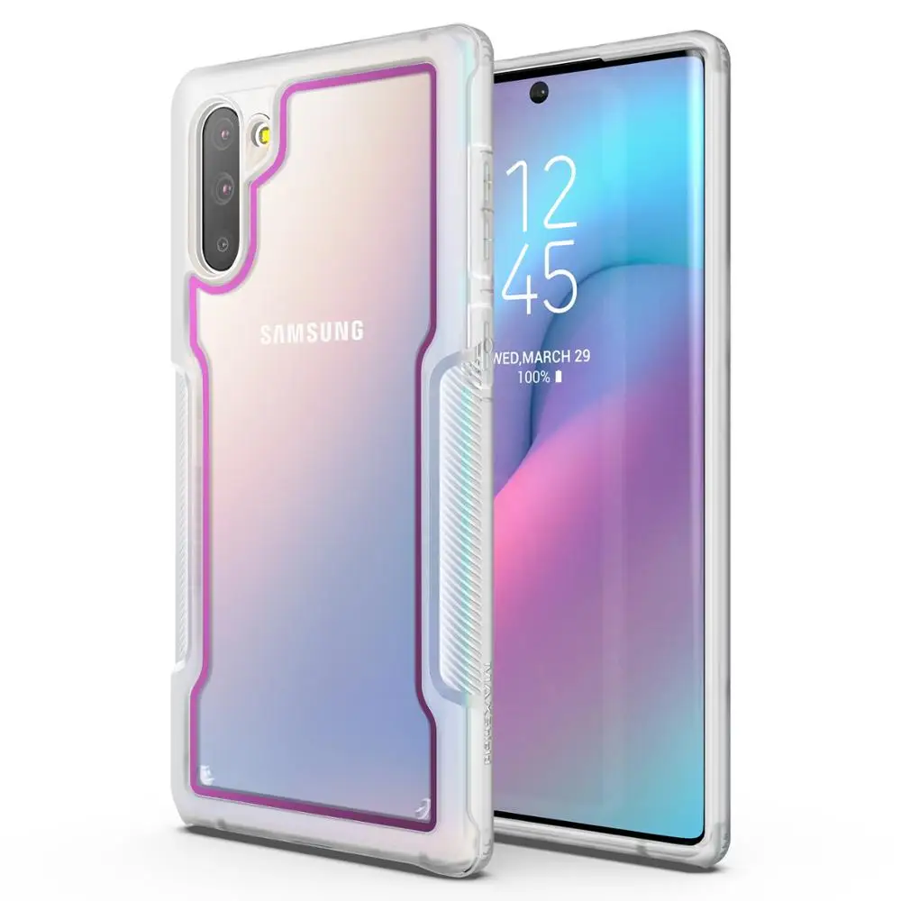 Чехол Maxshield для samsung Galaxy Note 10 Plus 5G, сверхпрочный противоударный тонкий прозрачный чехол и защита для экрана Galaxy Note 10 Plus - Цвет: Clear Purple