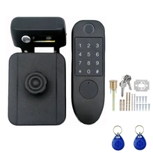 Poignée de porte antivol 375KHZ, contrôle d'accès intelligent, stockage d'empreintes digitales, carte de mot de passe, clé intégrée, câblage électrique gratuit