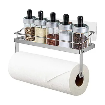 

Kitchen Accessories Paper Holder Towel Storage Rack Wall Mounted Adhesive Bathroom Towel Rack Toilet Paper Holder