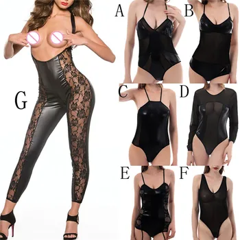 

Women Sexy Lingerie Lace Porno Body Stocking Clubwear Underwear Erotic Bobydoll Langerie Pajamas Feminina Teddy Leather Costumes